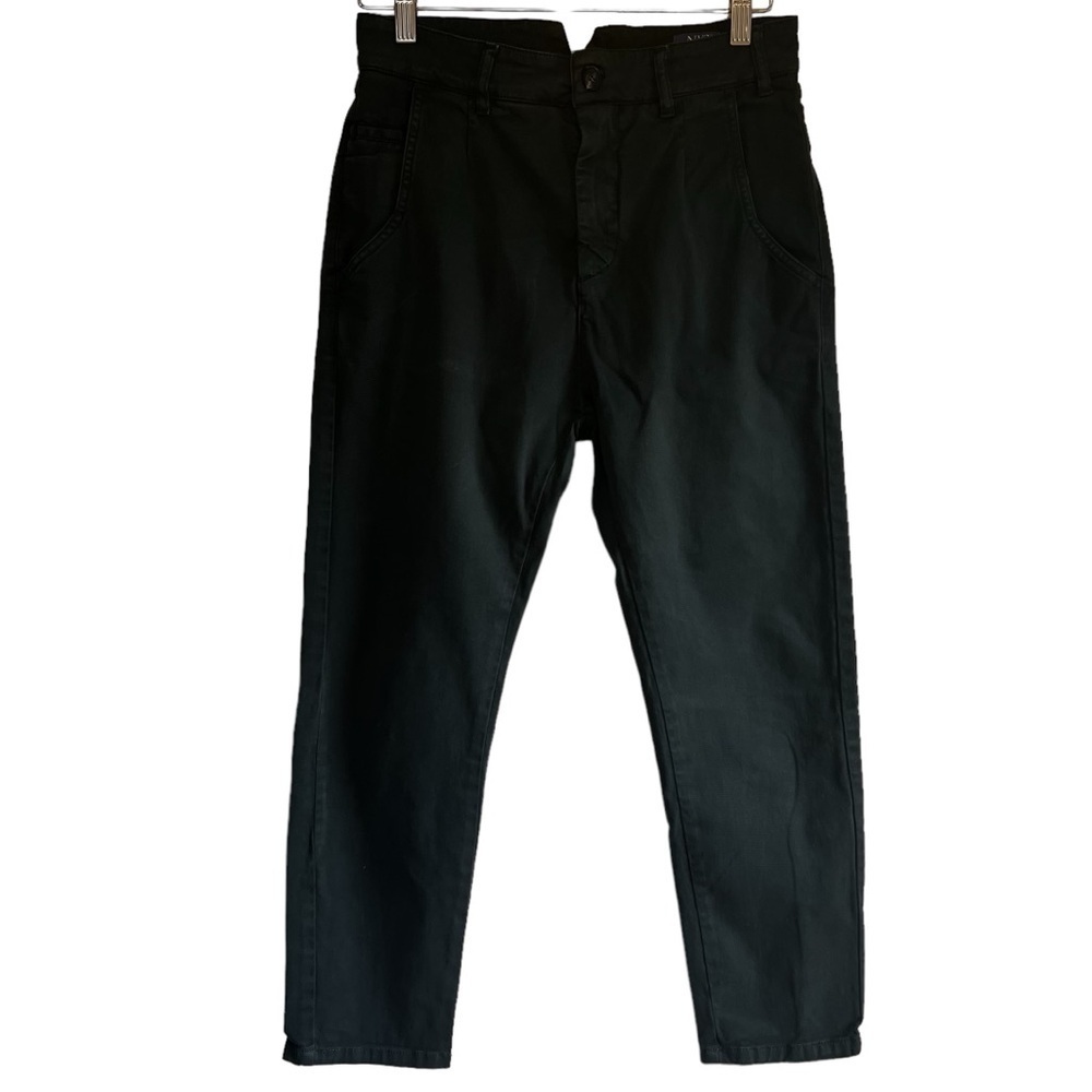 Novemb3r 🇮🇹 drop crotch cotton cropped green chinos Sz 26 excellent condition